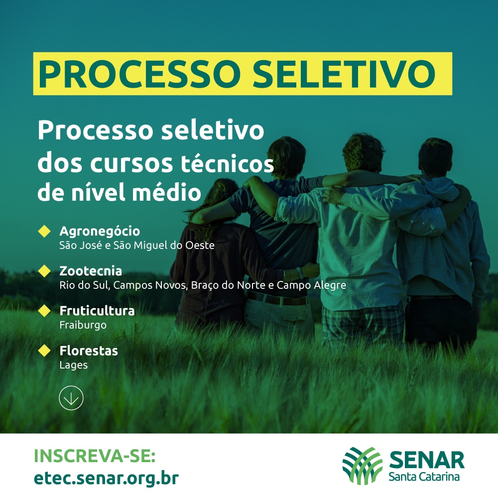 Atenção Produtores Rurais Inscreva-se para os cursos técnicos gratuitos do Senar/SC